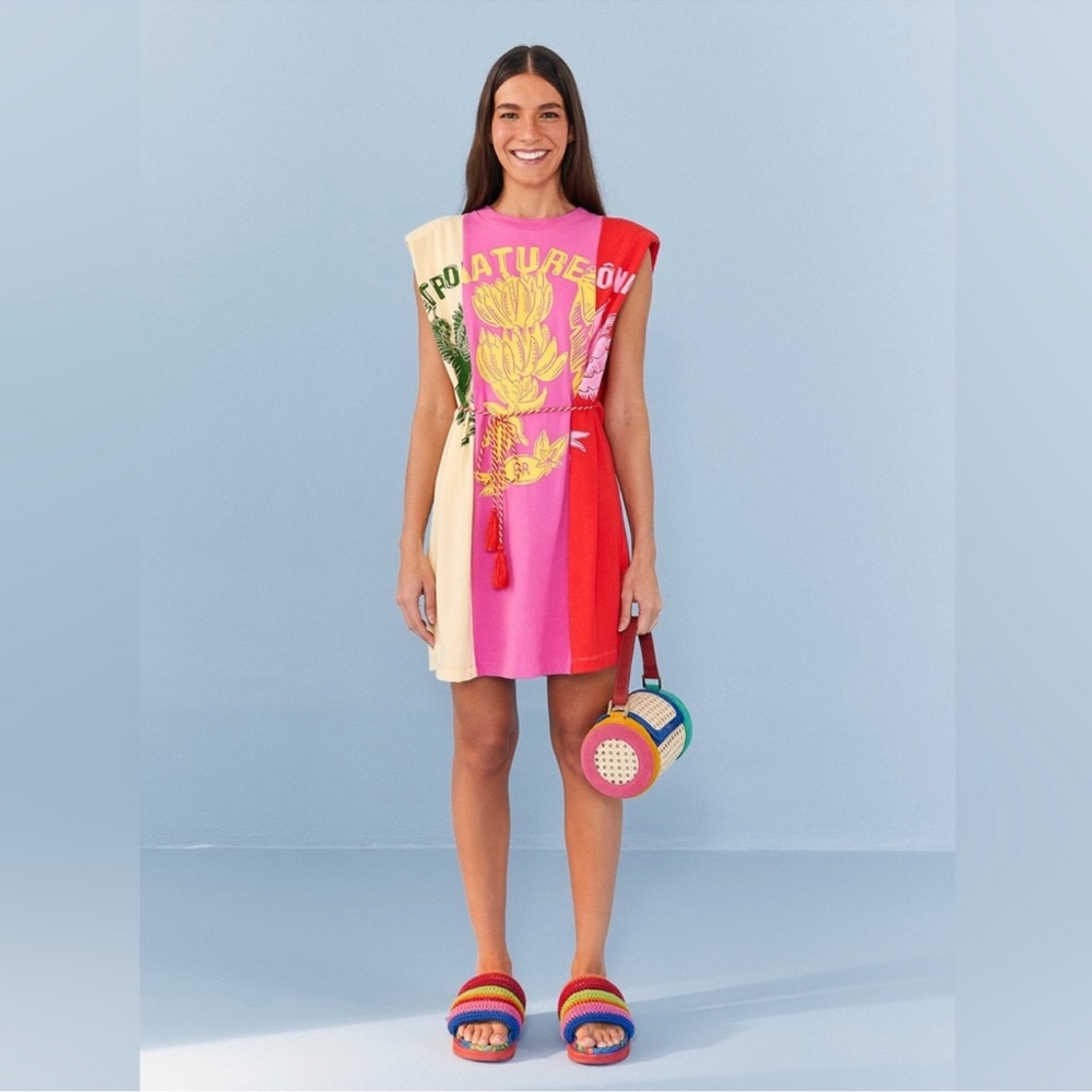 Farm Rio mixed prints mini dress size Small, tags on!